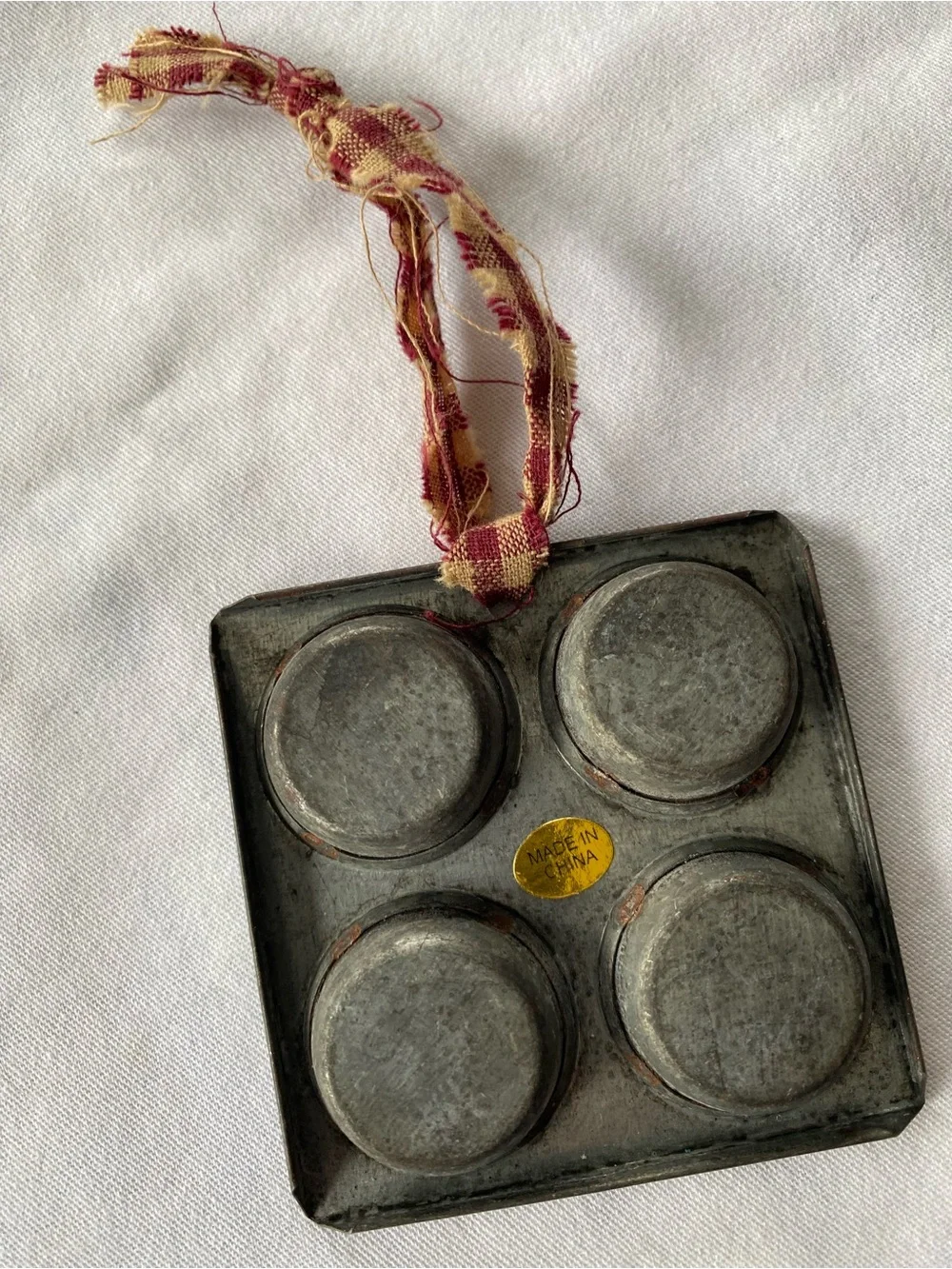 Rustic Muffin Pan Christmas Ornament